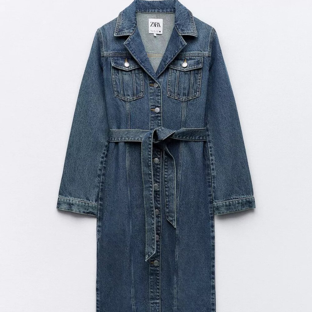 NWT- Zara Denim Midi Dress